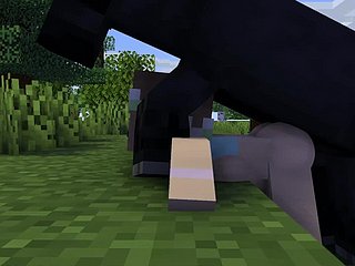 Minecraft- Ze geneukt ingress paard en een Wolf